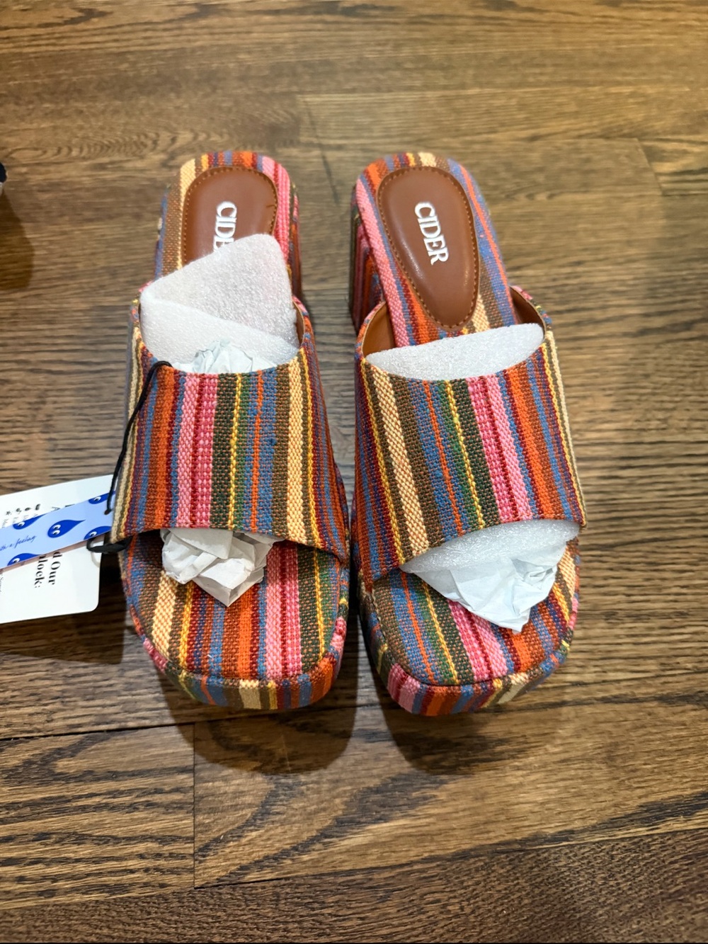 Cider Multicolor Striped Platform Mules